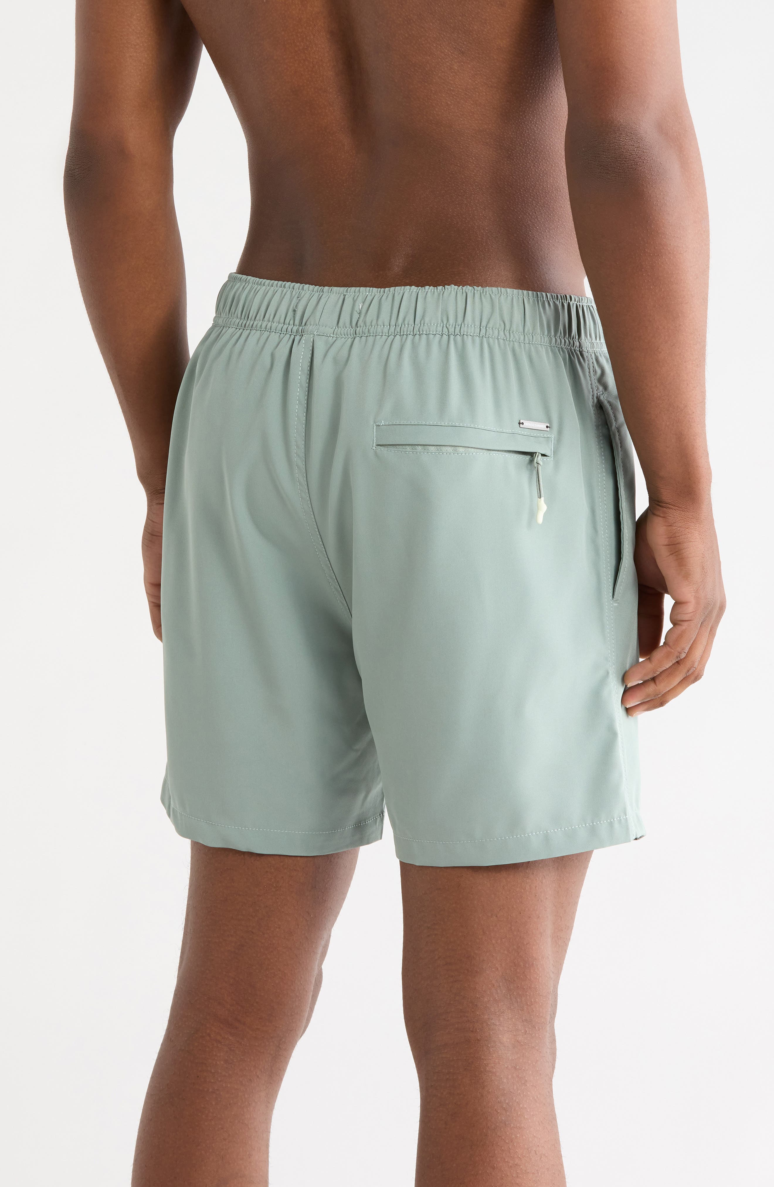 Vintage Summer Solid 4 Way Stretch Lined Volley Swim Trunks