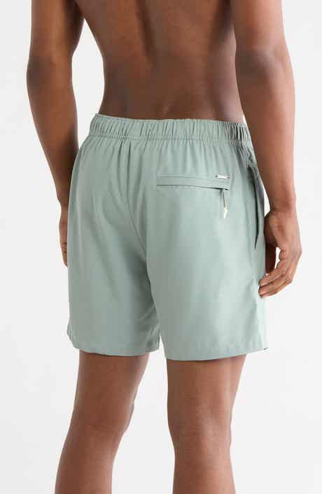Vintage Summer Solid 4 Way Stretch Lined Volley Swim Trunks
