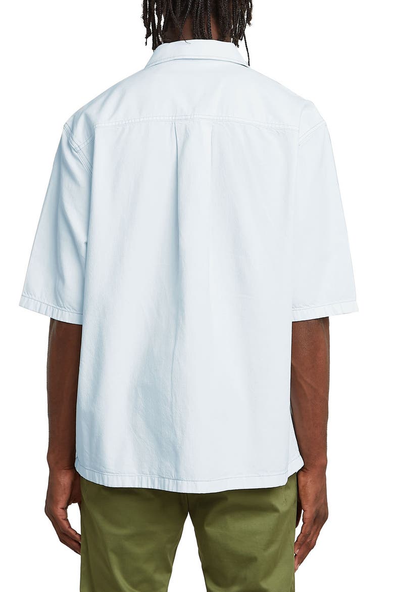 Track Relaxed Fit Organic Cotton Camp Shirt, Alternate, color, BEACHED FADED SEASALT