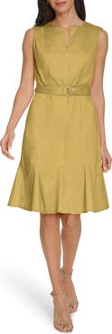 Calvin Klein Belted A-Line Dress