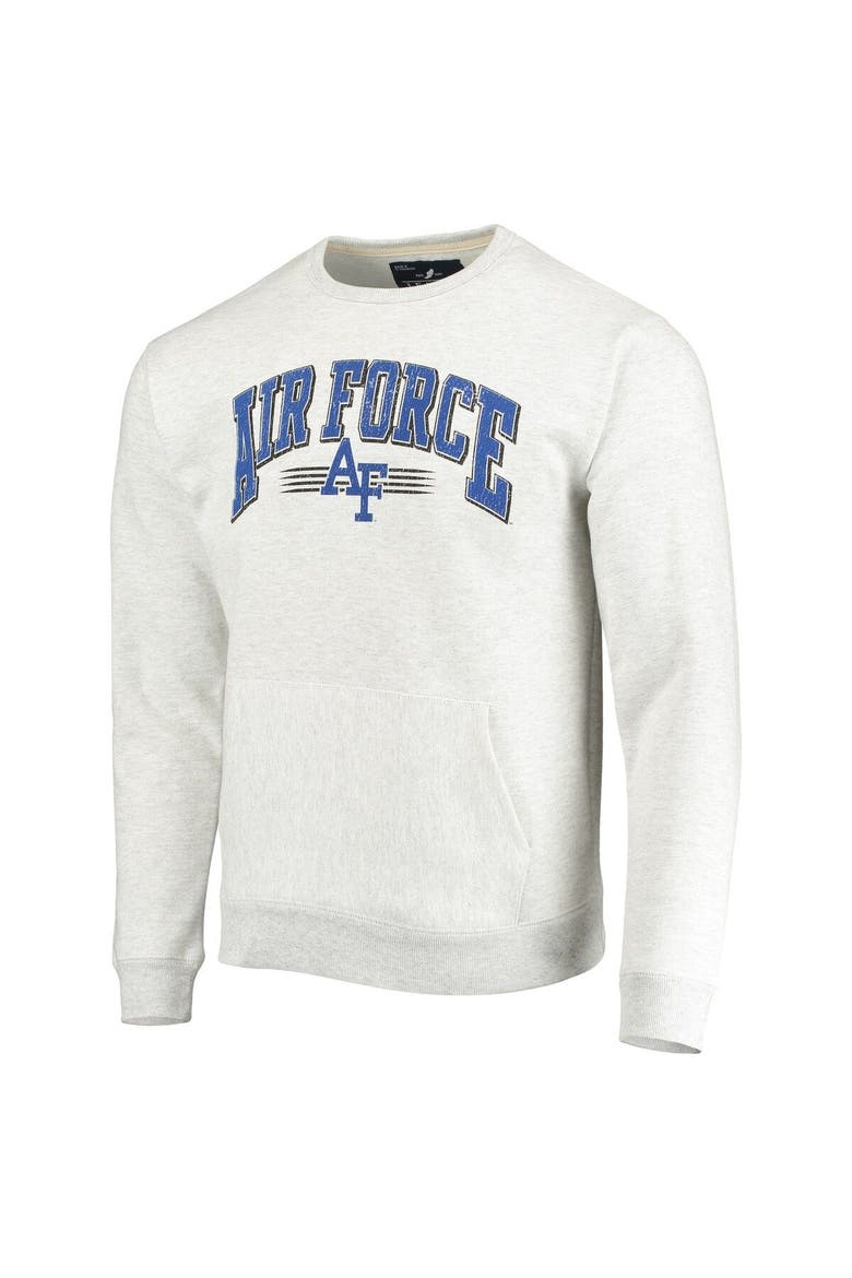Men's League Collegiate Wear Heathered Gray Air Force Falcons Upperclassman Pocket Pullover Sweatshirt, Alternate, color, Heather Gray