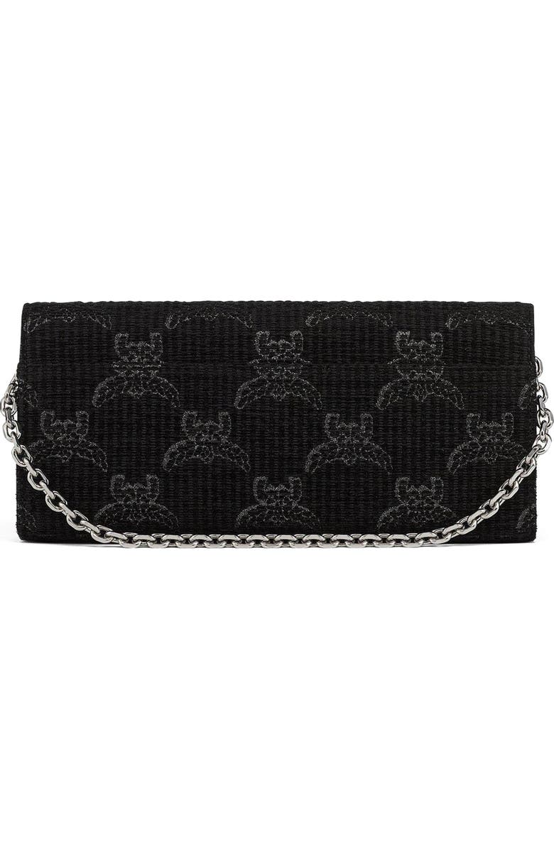 MCM Diamond Clutch in Lauretos Lurex Jacquard, Alternate, color, Black