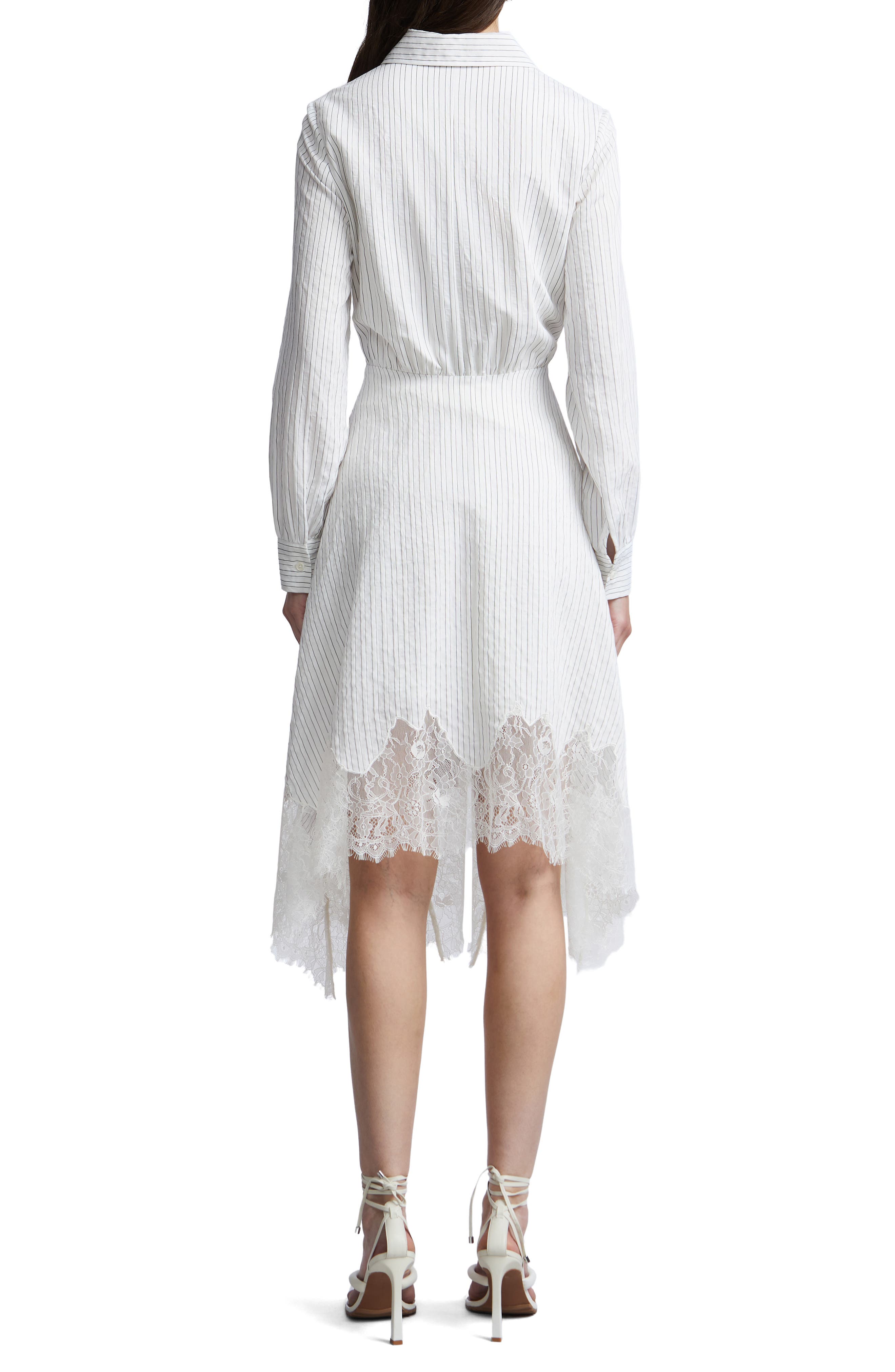 Stripe Shirtdress with Lace Hem - image 2