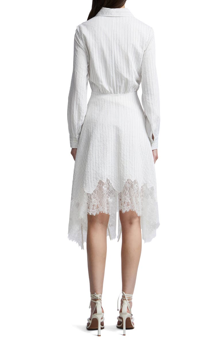 BCBGMAXAZRIA Stripe Shirtdress with Lace Hem, Alternate, color, 