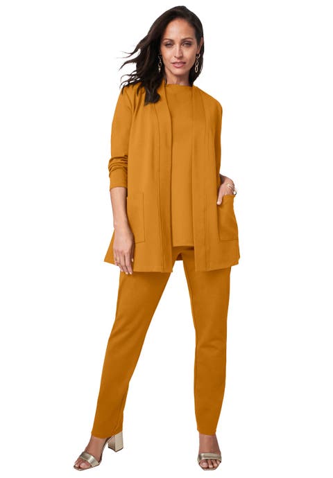 3 Piece Ponte Pant Set (Plus Available)