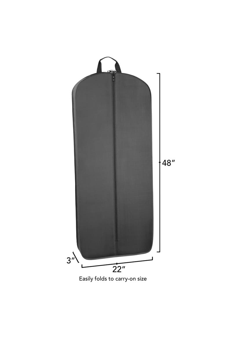 48" Deluxe Tri-Fold Travel Garment Bag with three pockets, Alternate, color, Black