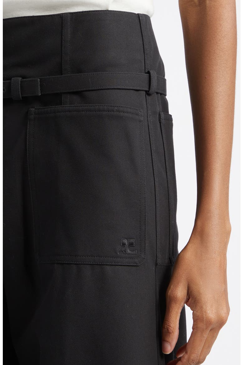 Cotton Canvas Palazzo Pants, Alternate, color, BLACK