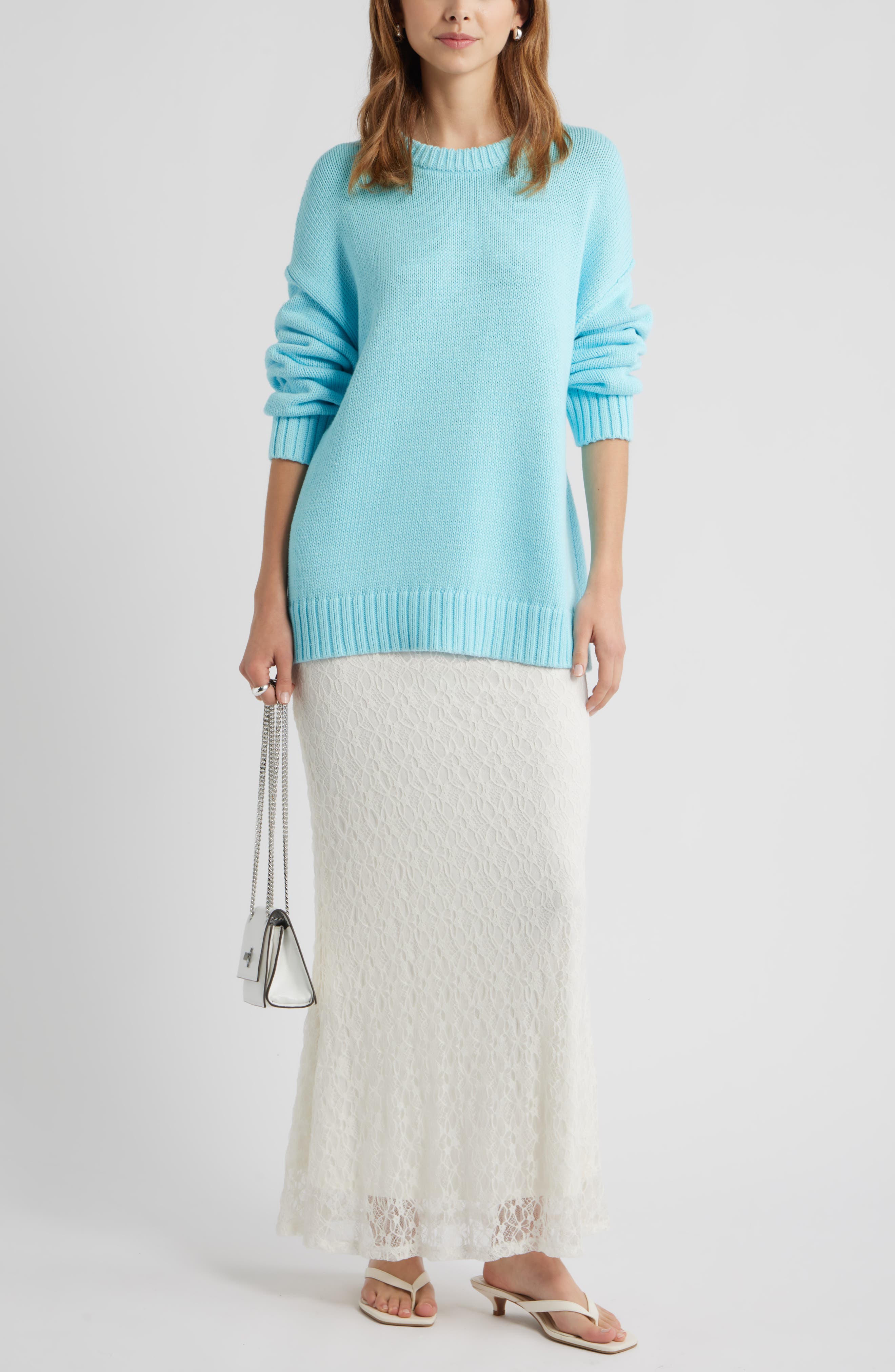 Oversize Crewneck Cotton Sweater - image 2