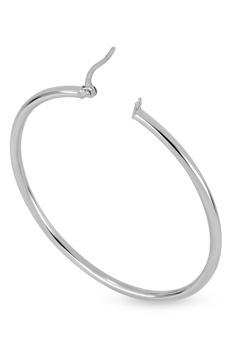 14K Gold Hoop Earrings (Online Trunk Show), Alternate, color, 14KW