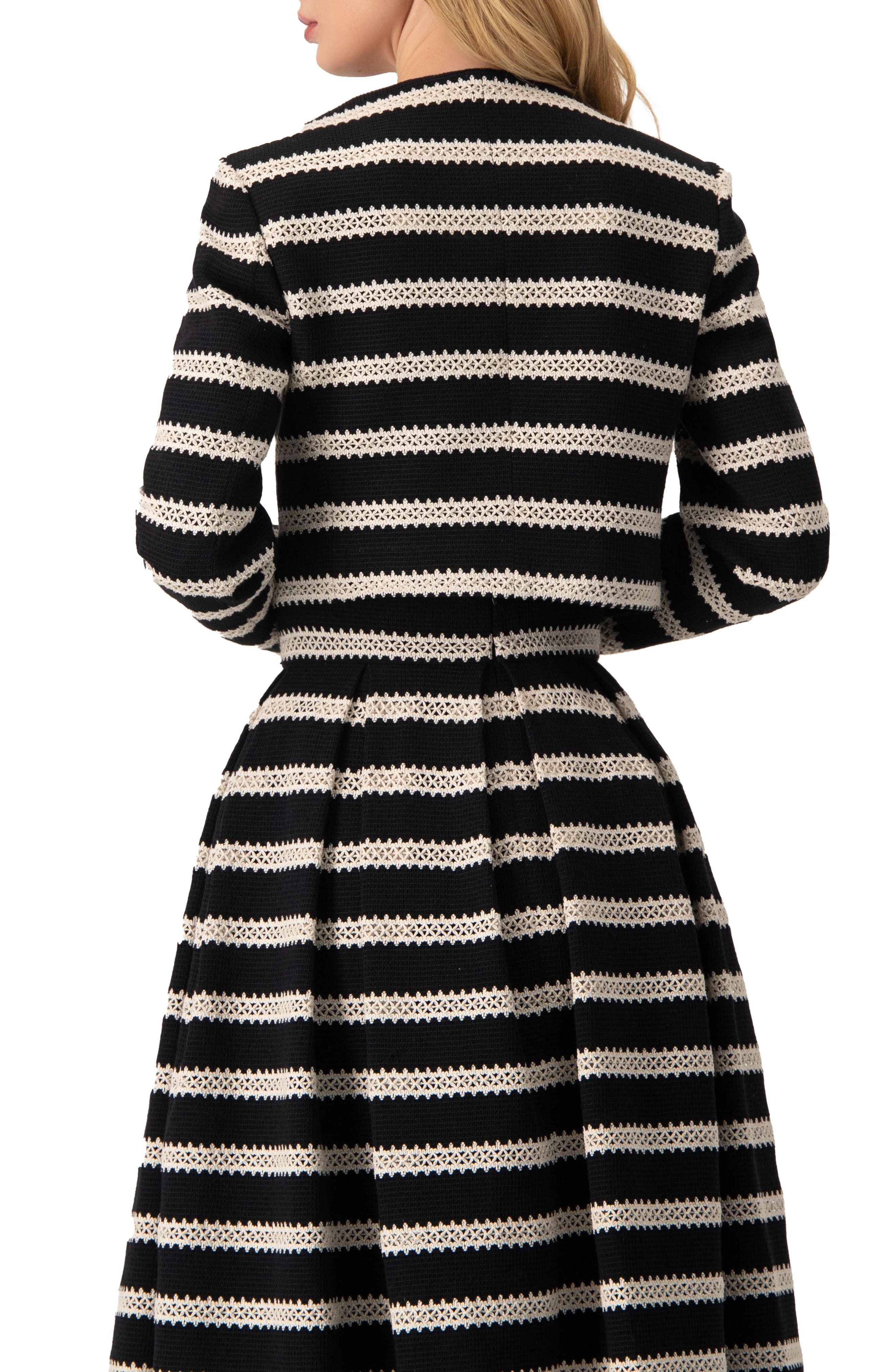 Striped Cropped Jacket with Modern Detailing - image 2