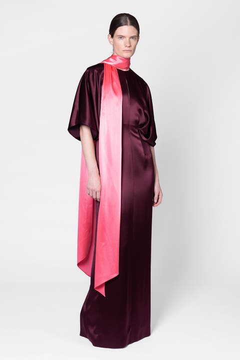 Satin Sami Dress With Contrast Scarf