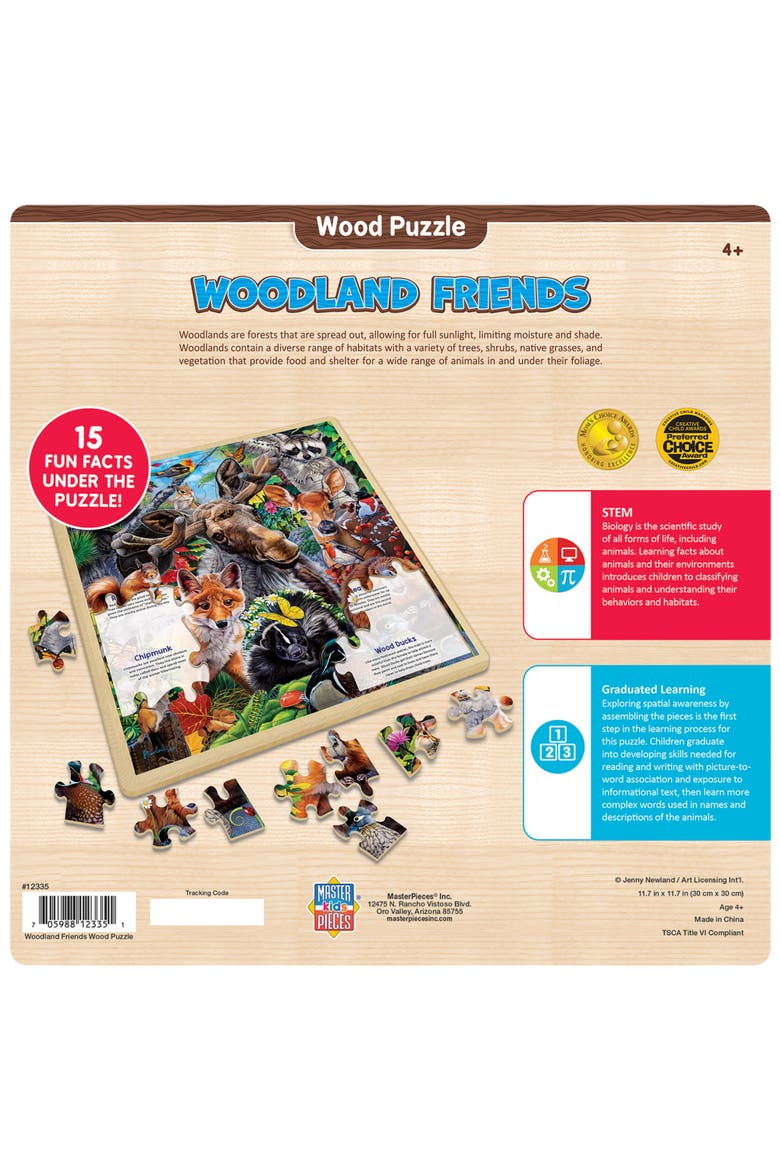 Woodland Friends 48 Piece Wood Puzzle, Alternate, color, Multicolor