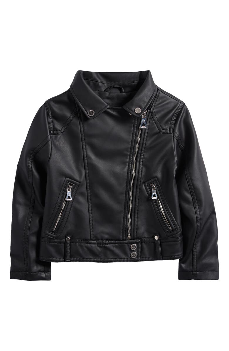 Urban Republic Kids' Faux Leather Moto Jacket, Main, color, Black