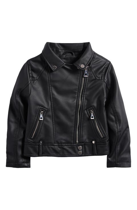 Kids' Faux Leather Moto Jacket (Little Kid)
