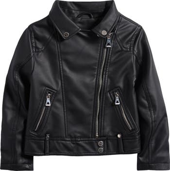 Kids' Faux Leather Moto Jacket
