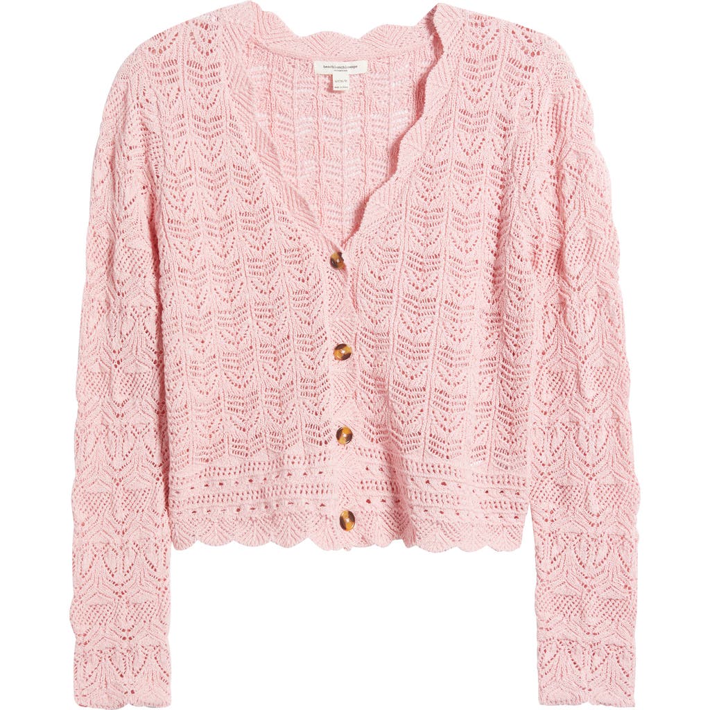 BEACHLUNCHLOUNGE BEACHLUNCHLOUNGE TAMIA POINTELLE KNIT CARDIGAN