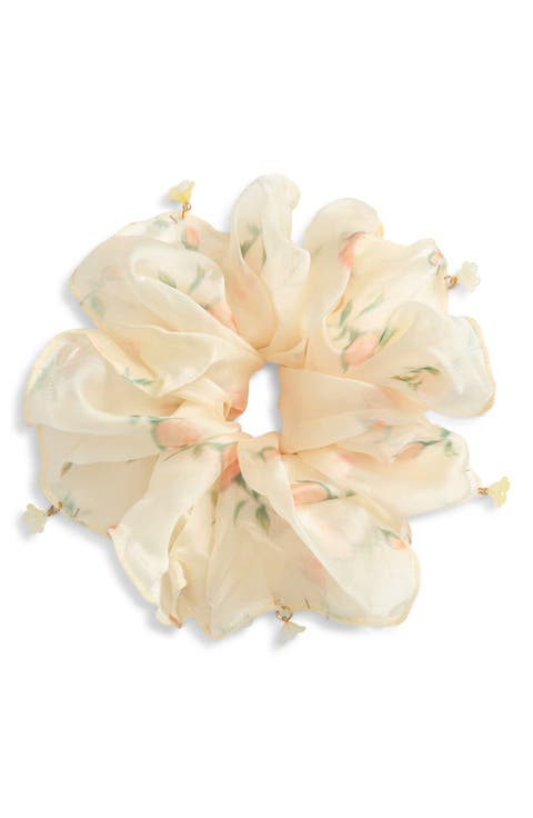 Lune Charm Watercolor Scrunchie