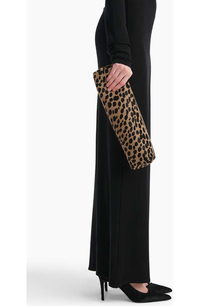 Khaite Kyle Leopard Print Genuine Calf Hair Pencil Case, Alternate, color,