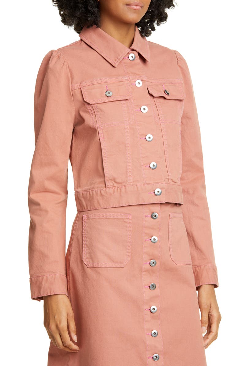 Kate Spade New York crop denim jacket, Alternate, color,