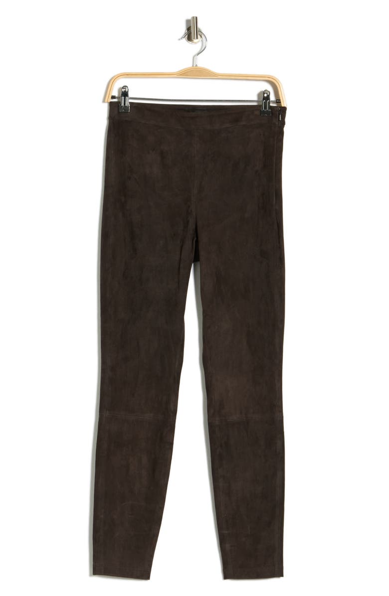 Theory Adbelle High Waist Crop Suede Pants, Alternate, color, Mink