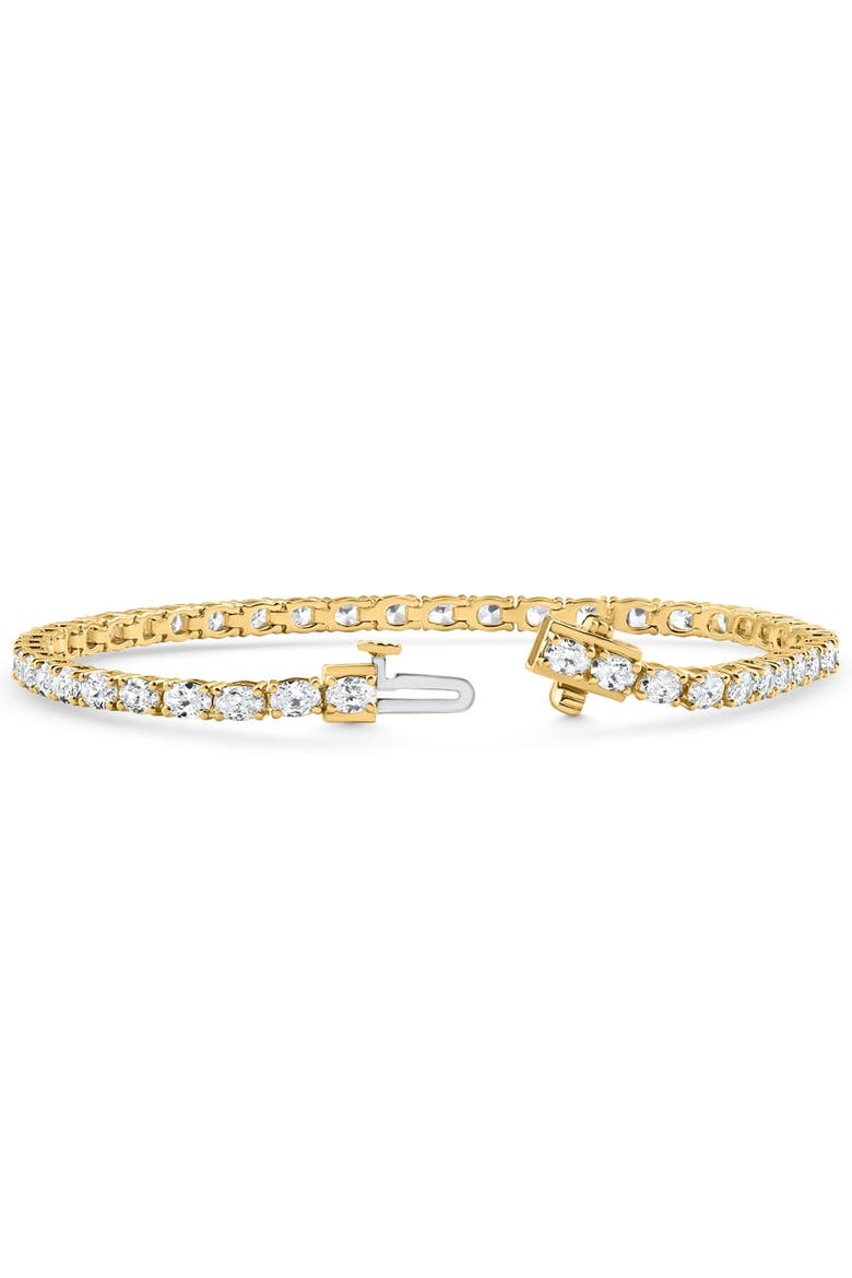 4.5Ct Oval Cut Diamond Tennis Bracelet 7" 14k Gold Lab Grown, Alternate, color, 14k Yellow Gold