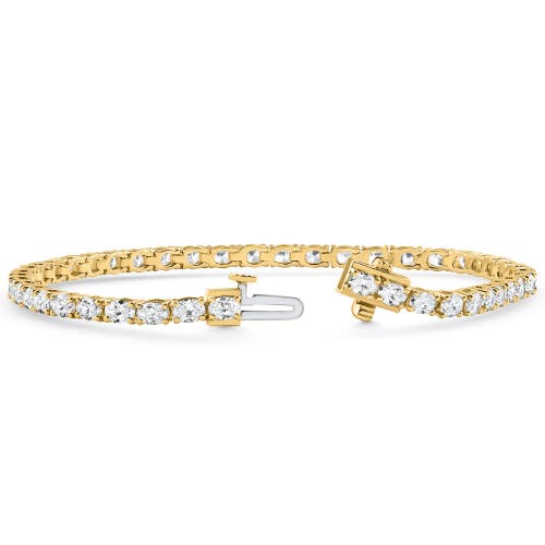 Bliss Diamond 4.5ct Oval Cut Diamond Tennis Bracelet 7" 14k Gold Lab Grown In Gold