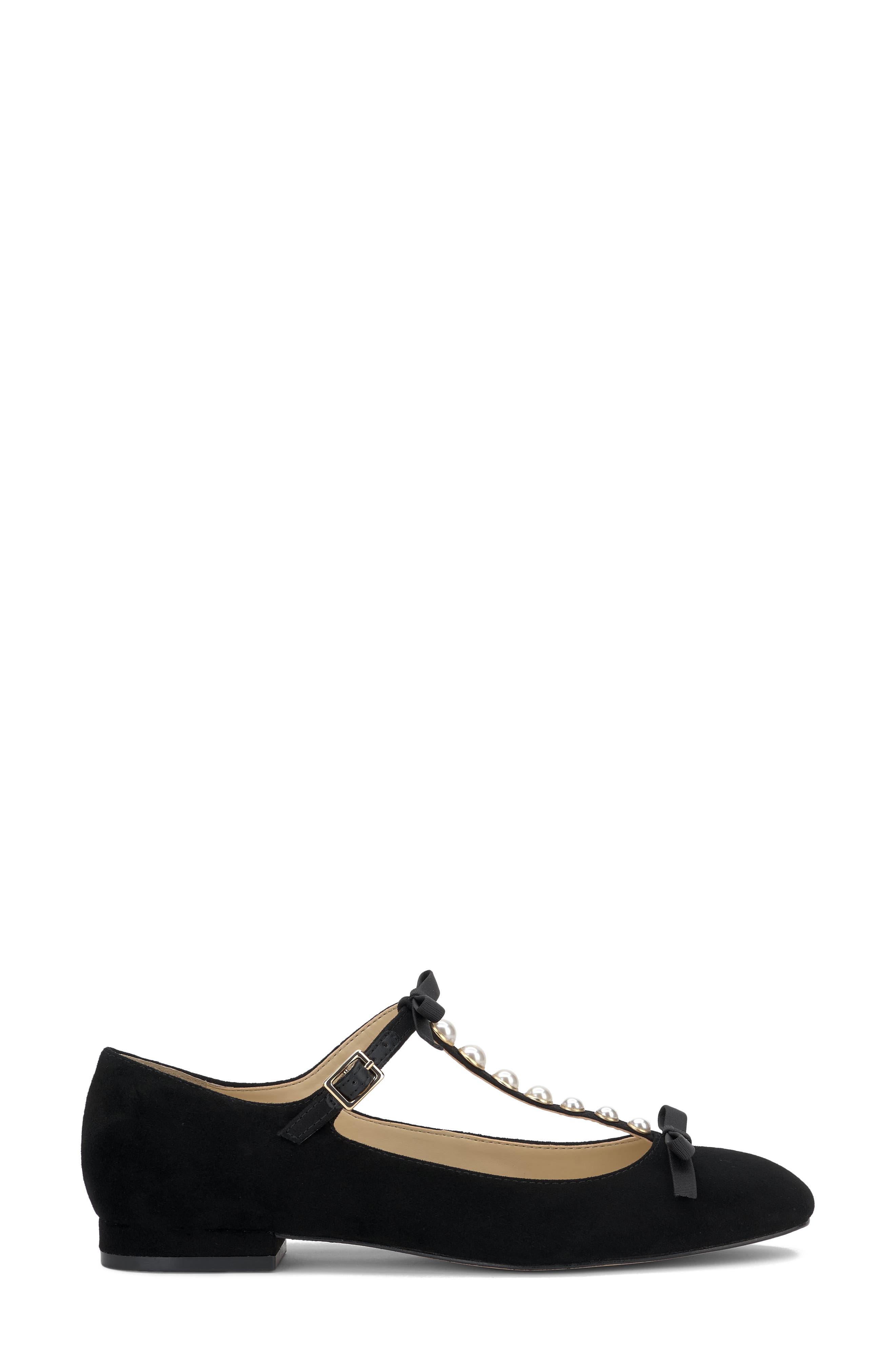 Jessica Simpson Jolliya T-Strap Flat, Alternate, color, Black