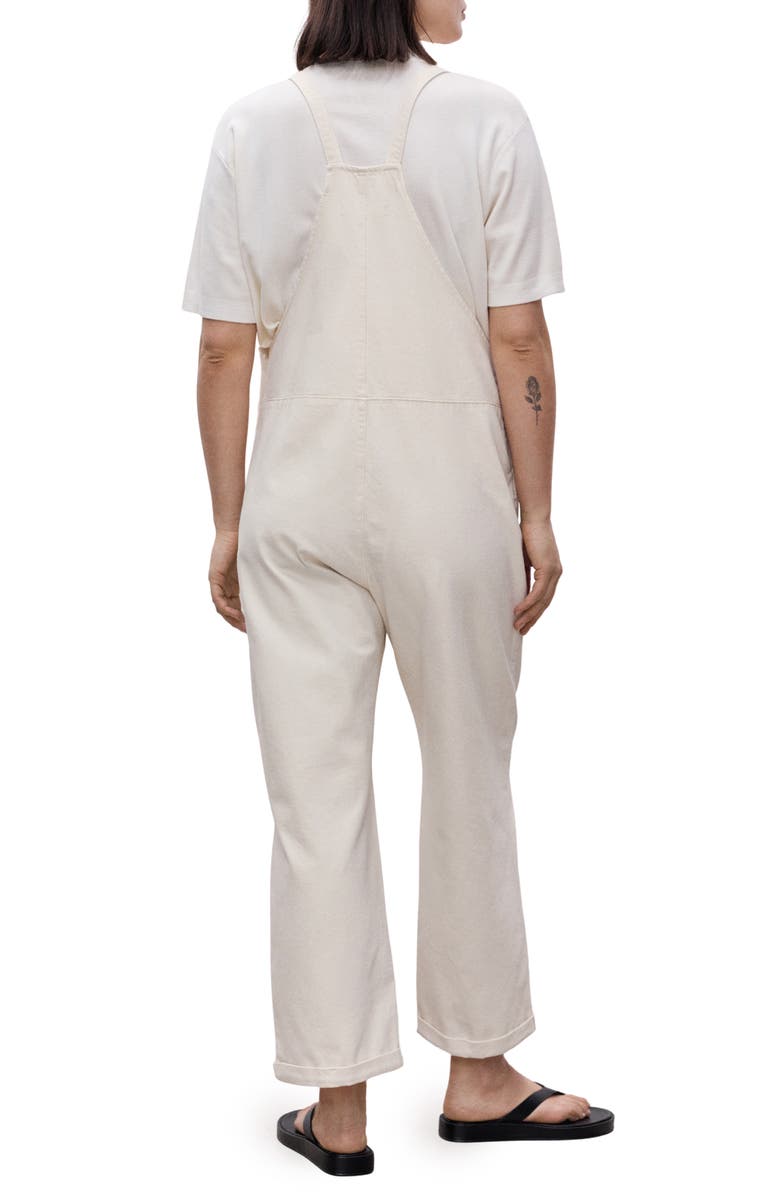 MANGO Denim Maternity Overalls, Alternate, color, Off White