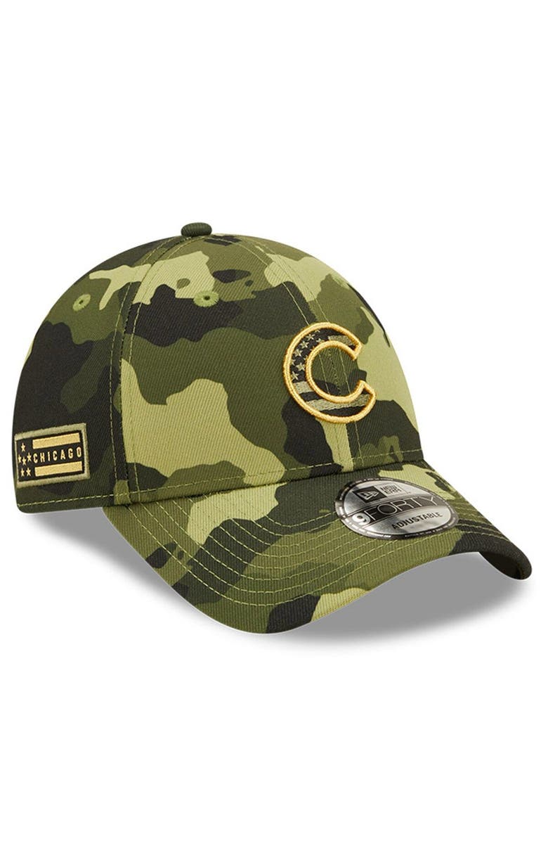 New Era Men's New Era Camo Chicago Cubs 2022 Armed Forces Day 9FORTY Snapback Adjustable Hat, Main, color, Camo