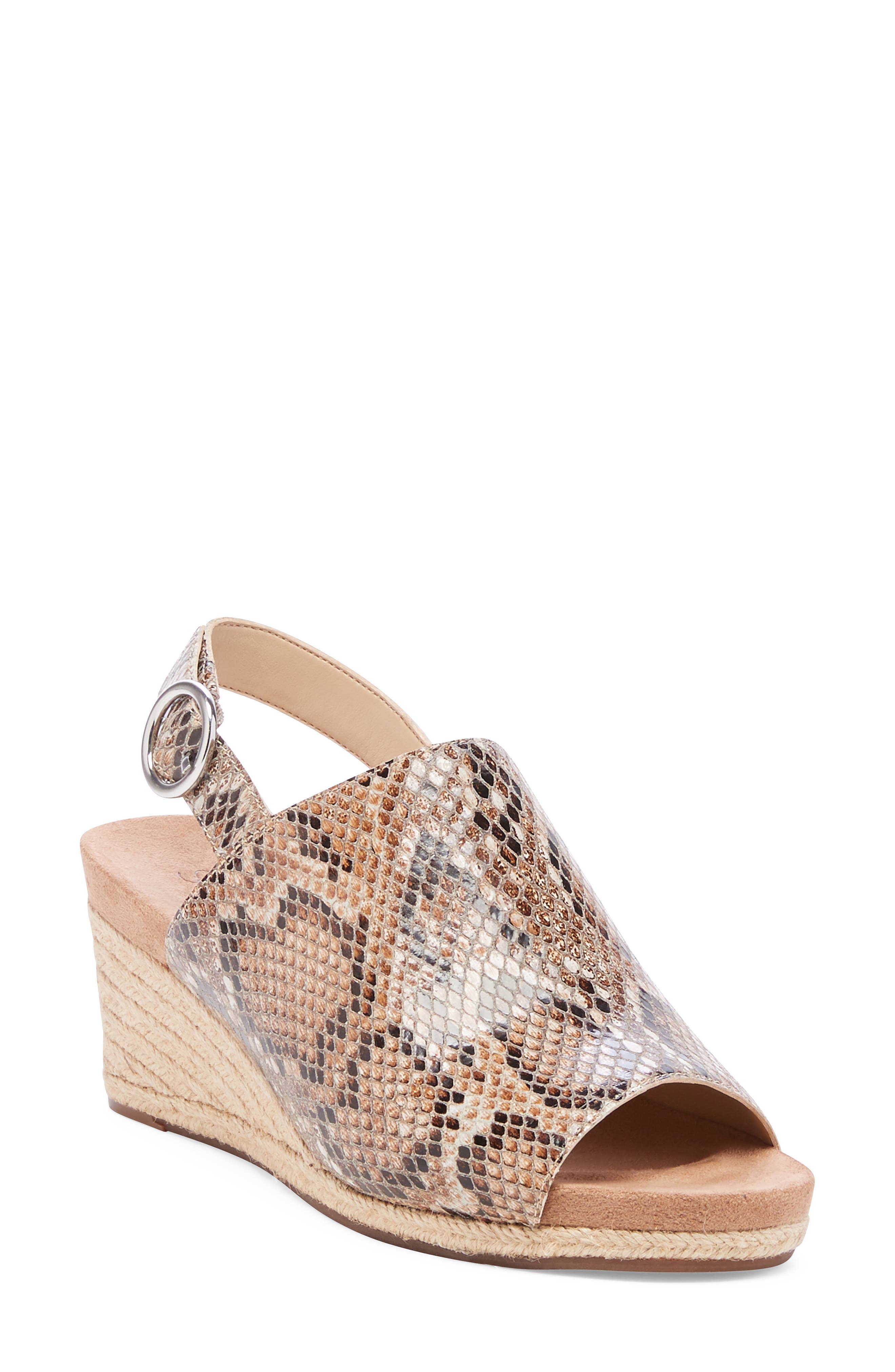 Kellyn Wedge Sandal, Main, color, BROWN LEATHER