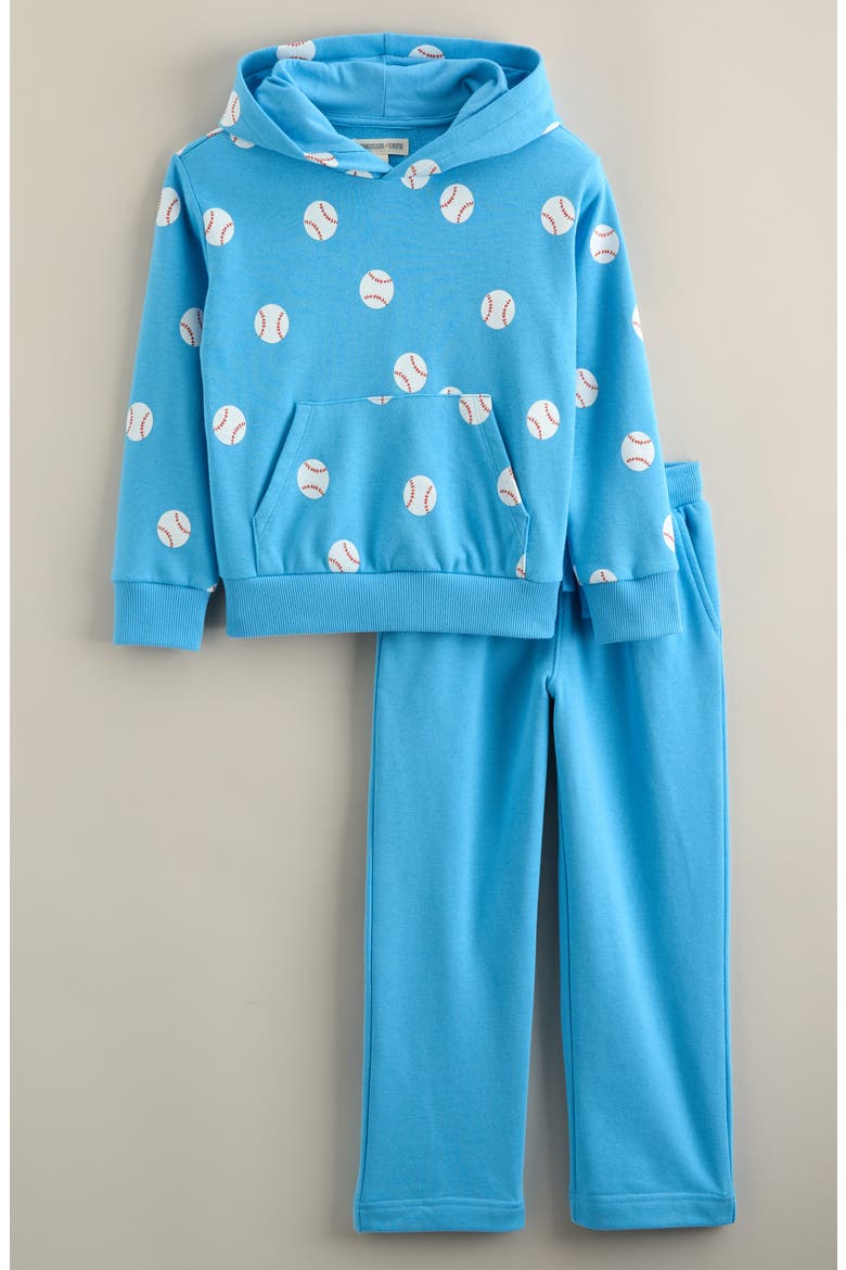 Kids' Kids' Print Sweatshirt & Sweatpants Set, Main, color, BLUE COVE BASEBALL DOT- BLUE