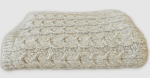 Handloomed Muru Collection - Luxurious Artisan Weaver Peruvian Pima Cotton & Undyed Baby Alpaca Super Soft Cable Blanket