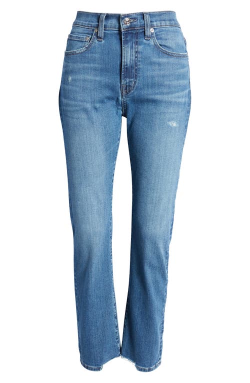 Edwin Bree High Waist Raw Hem Ankle Straight Leg Jeans In Dream Wave
