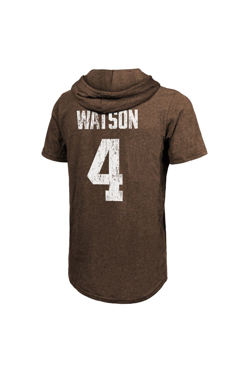 Majestic Threads Men's Majestic Threads Deshaun Watson Brown Cleveland Browns Player Name & Number Short Sleeve Hoodie T-Shirt, Alternate, color, 