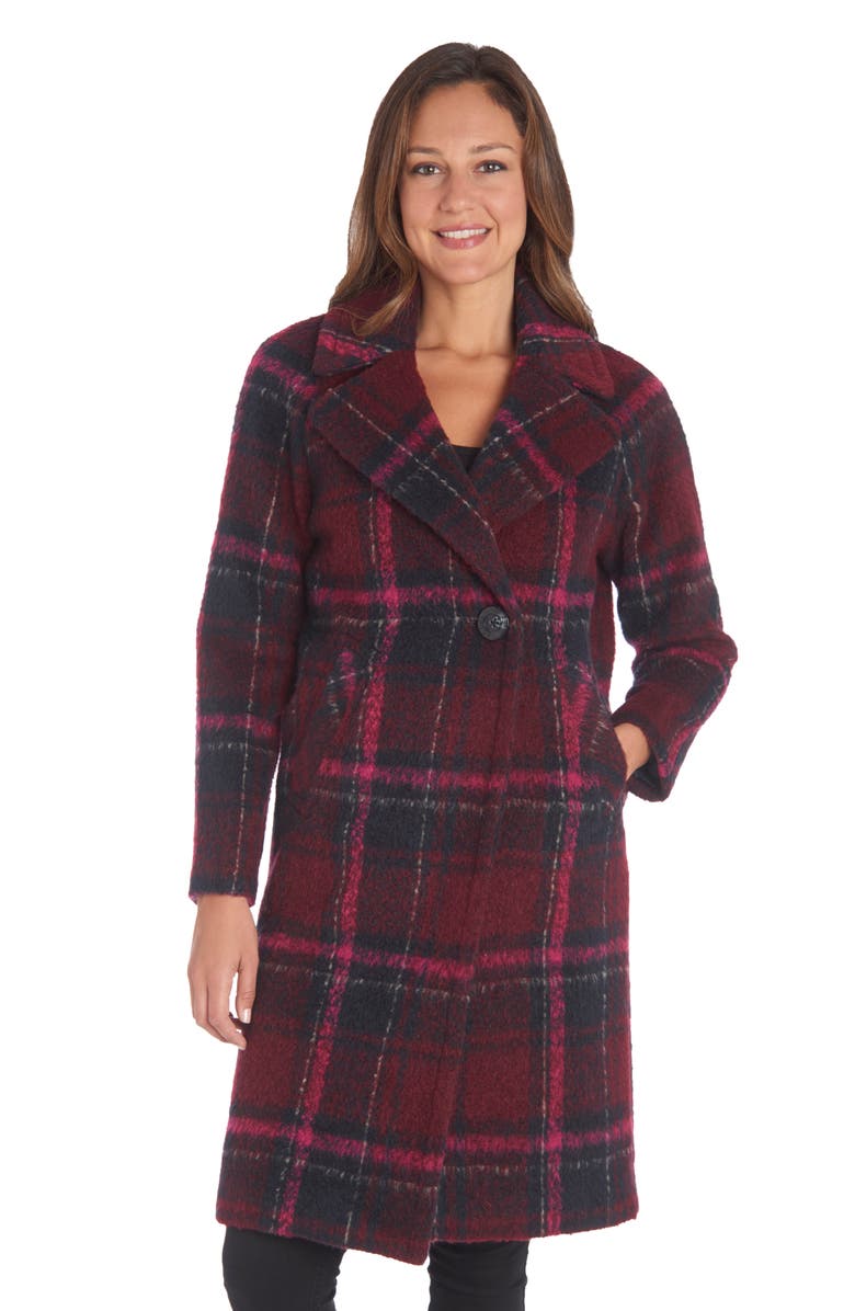 RACHEL Rachel Roy Plaid Notch Collar Topper, Alternate, color, 