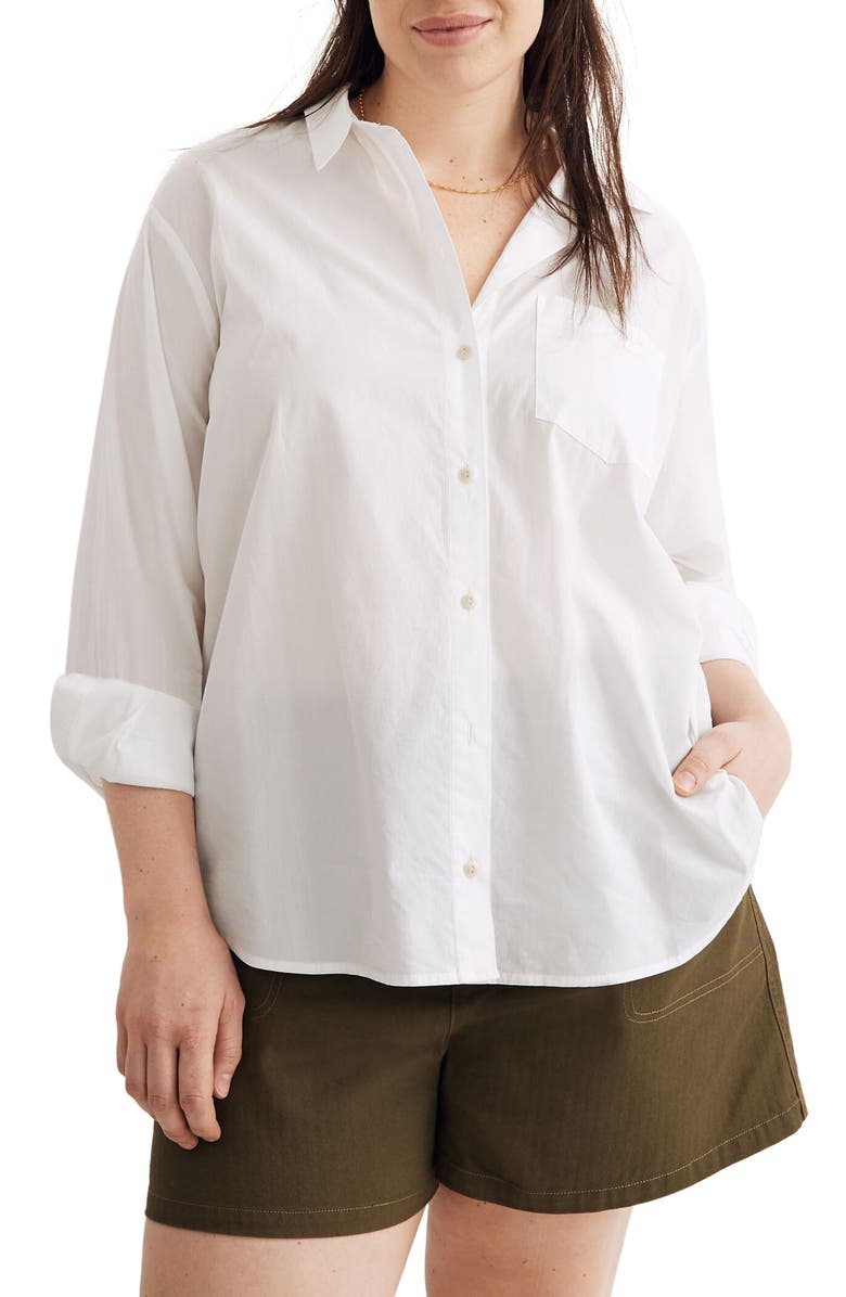 Madewell Oversize Poplin Ex-Boyfriend Shirt, Alternate, color,