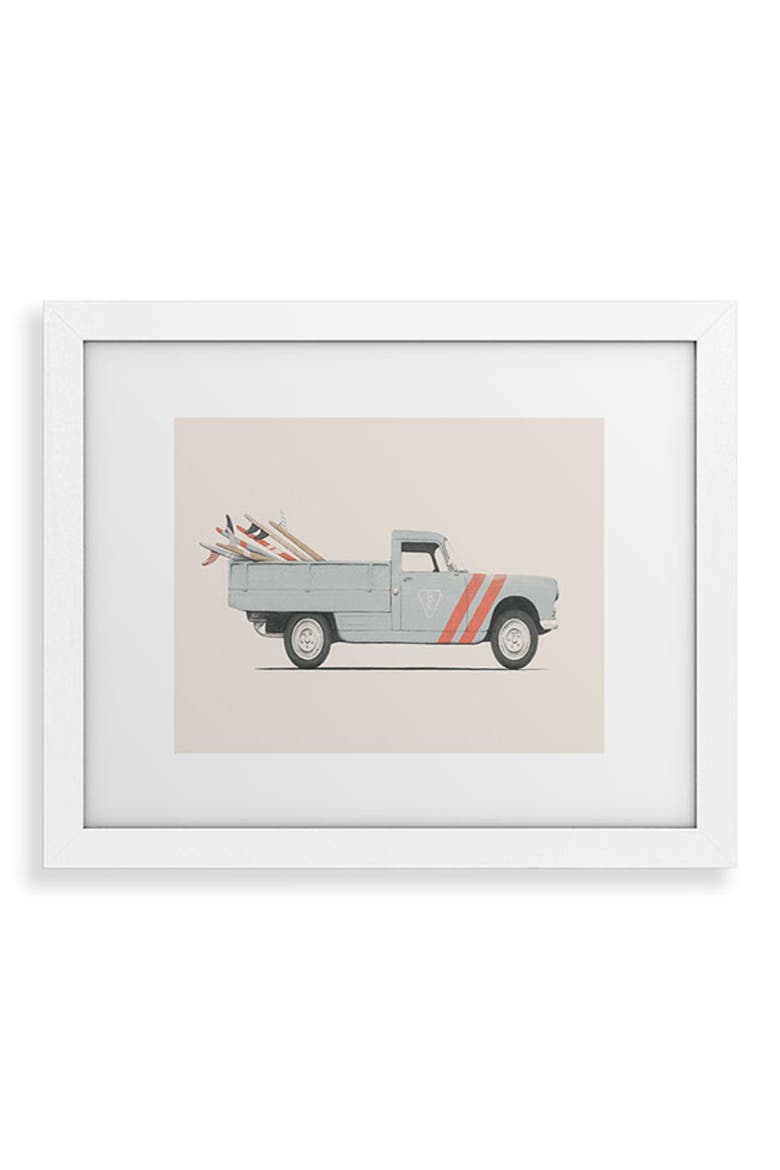 Surfboard Pick Up Van Framed Art Print, Main, color, WHITE FRAME 13X19