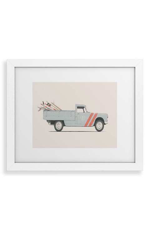 Surfboard Pick Up Van Framed Art Print