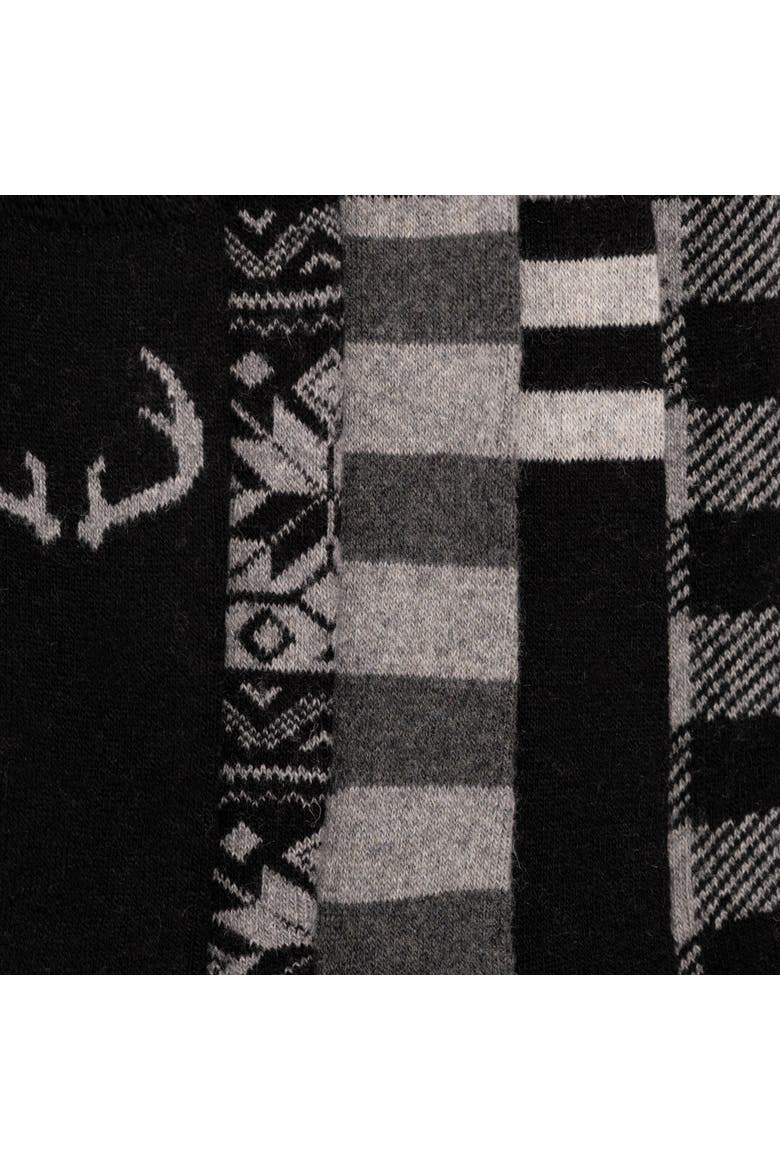 Wool Blend Socks 5 Pair Pack, Alternate, color, Ebony/Grey