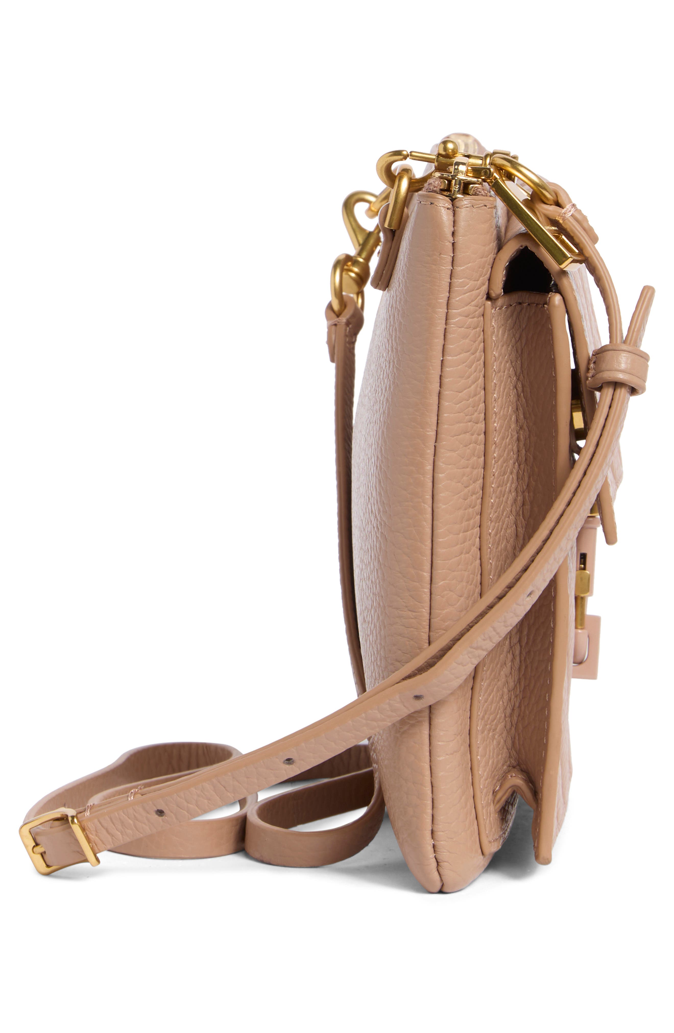 Rebecca Minkoff Edie Embossed Crossbody Bag, Alternate, color, Blushing