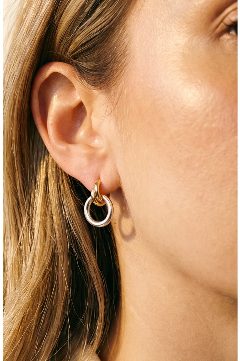 2-Tone Mini Knot Earrings, Alternate, color, TWO TONE