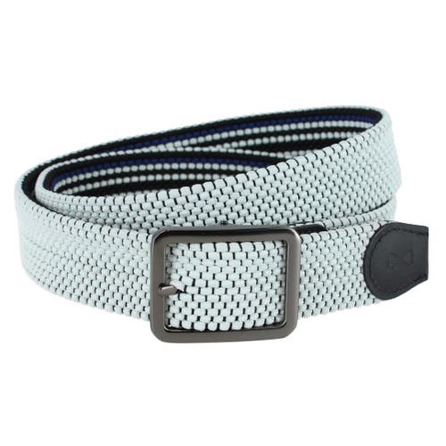 Trafalgar Big And Tall Alejandro Black Stripes And White Reversible Braided Casual Golf Belt In Blue