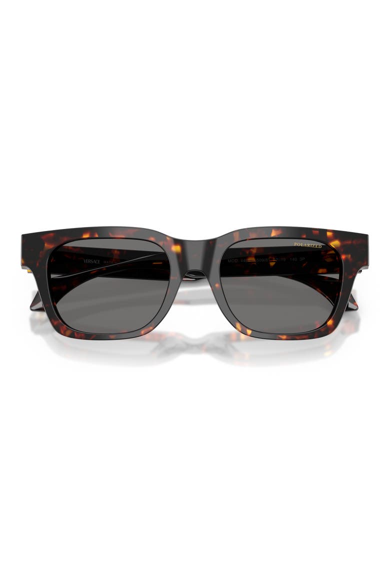 52mm Polarized Square Sunglasses, Alternate, color, HAVANA / DARK GREY POLAR