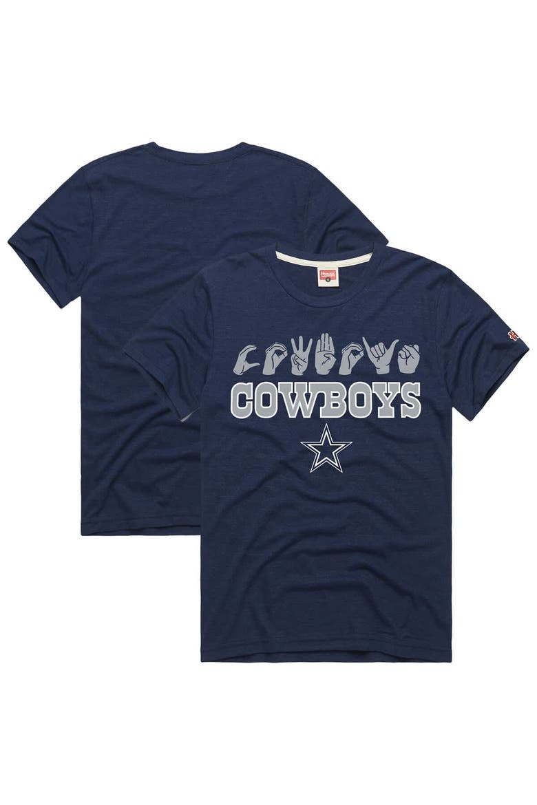Unisex Homage  Navy Dallas Cowboys NFL ASL Collection by Love Sign Tri-Blend T-Shirt, Main, color, Navy