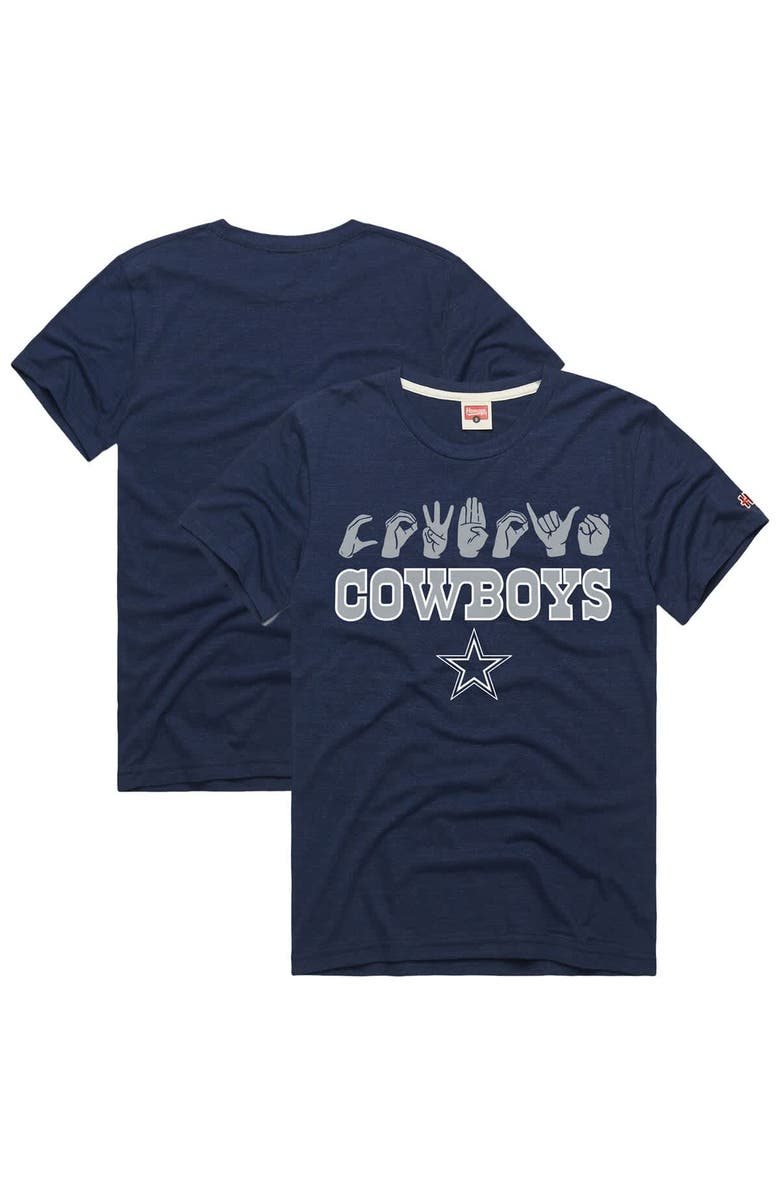 Homage Unisex Homage  Navy Dallas Cowboys NFL ASL Collection by Love Sign Tri-Blend T-Shirt, Main, color, Navy
