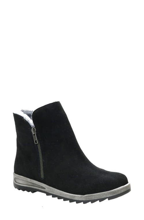 David Tate Bliz Water Resistant Faux Shearling Bootie in Black Suede 