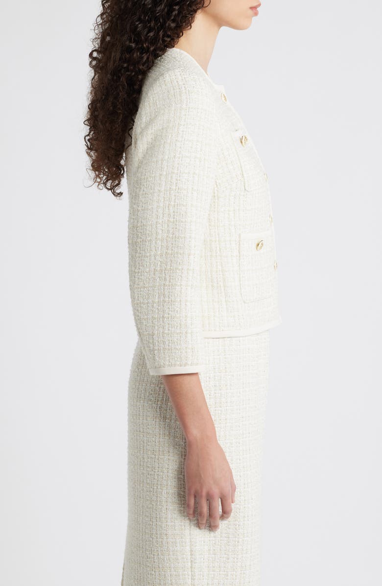 Anne Klein Button Tweed Jacket, Alternate, color, 