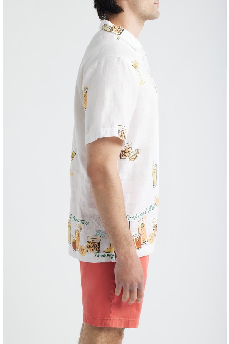 Mixers Short Sleeve Linen Button-Up Shirt, Alternate, color, CONTINENTAL