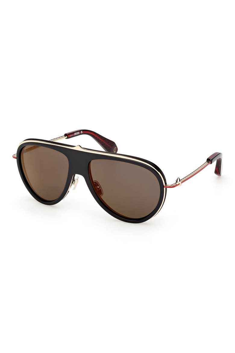 Greggo 61mm Pilot Sunglasses, Alternate, color, BLACK / GUNMETAL RED ENAMEL