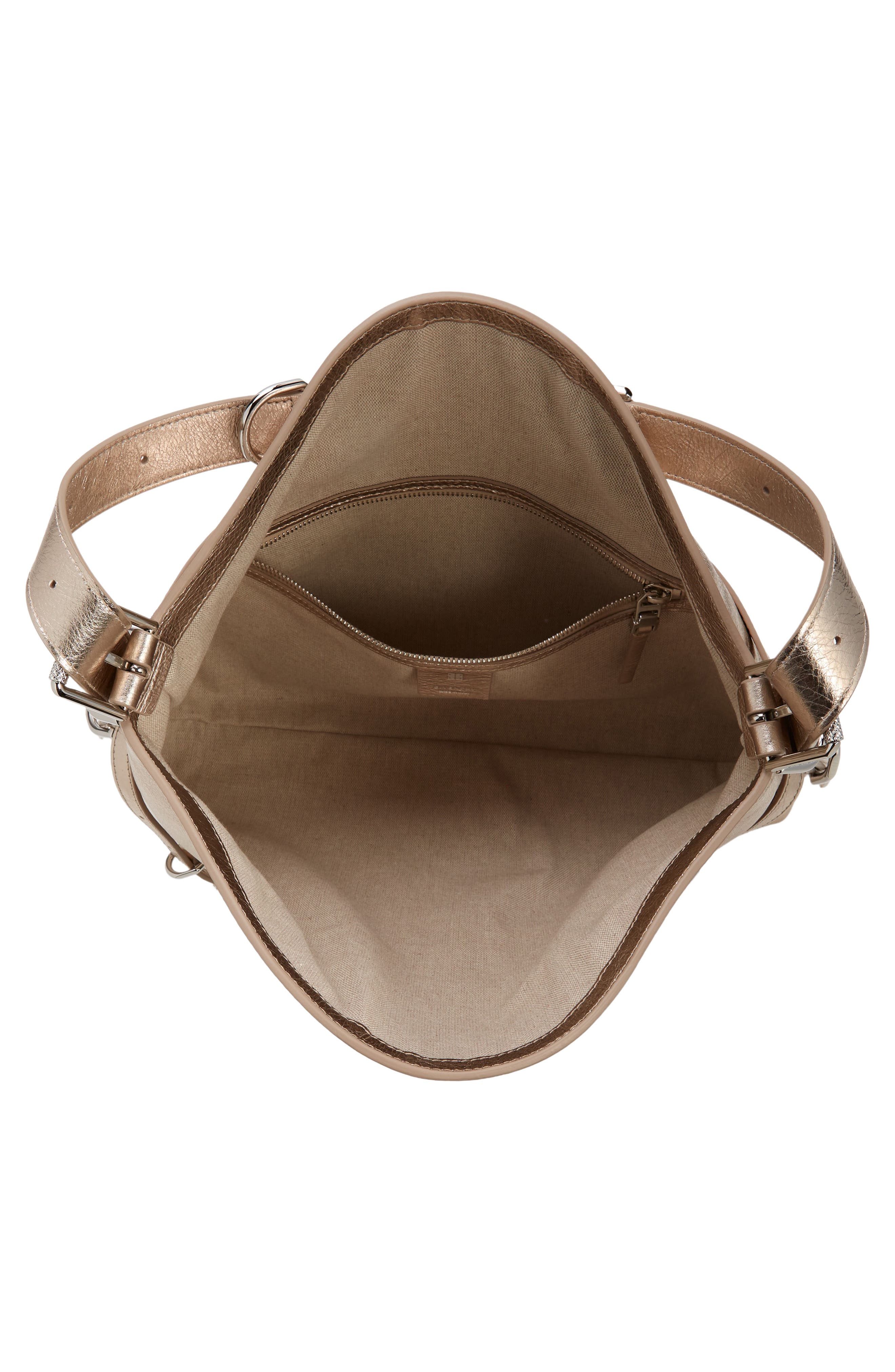 Givenchy Medium Voyou Metallic Leather Hobo Bag, Alternate, color, 